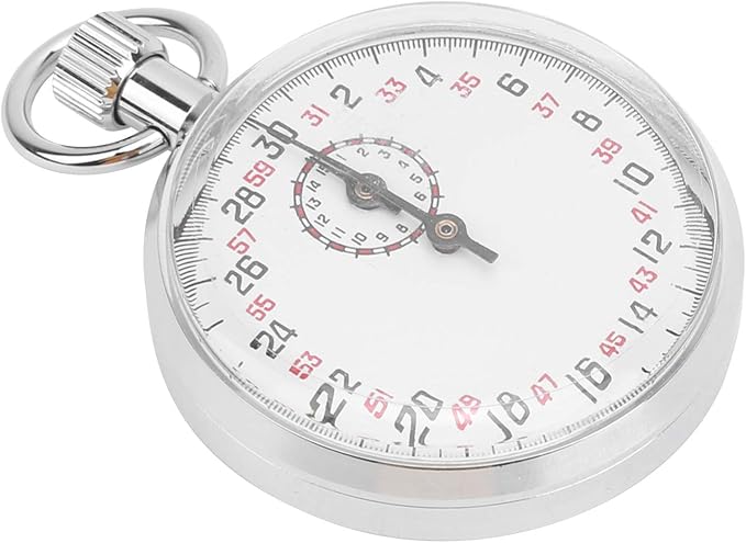 Mechanical Stopwatch Metal Mechanical Stop Watch Analog Handheld Running Timer Cycling Count Timer Large Dial Display Physics Teaching Equipment