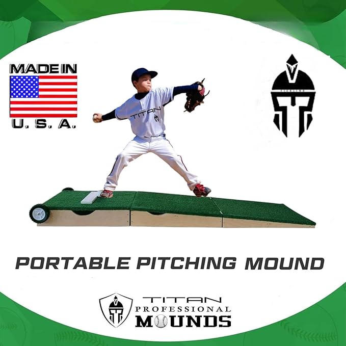 Titan Professional Mounds 6 Inch Ultra Portable Youth Baseball Pitching Mound with Wheels Ages 12 & Under