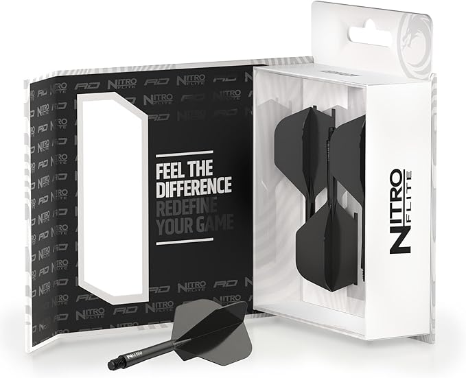 RED DRAGON Darts – Nitro Flite Integrated Flight & Shaft System – No.2 Shape and Design - Available in Short, Intermediate & Medium - Available in Variety of Colours - Professional Darts Accessories