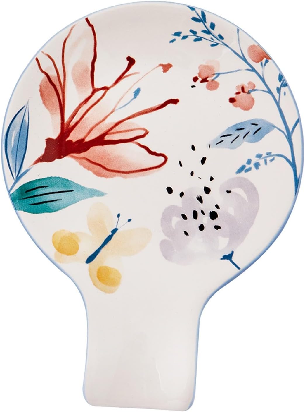 Bico Blossom Symphony Spoon Rest for Stove Top, Ceramic Spoon Holder for Kitchen Counter, Easy to Clean Coffee Spoon Rest Dishwasher Safe, Kitchen Cooking Utensil Rest for Ladles Spatula