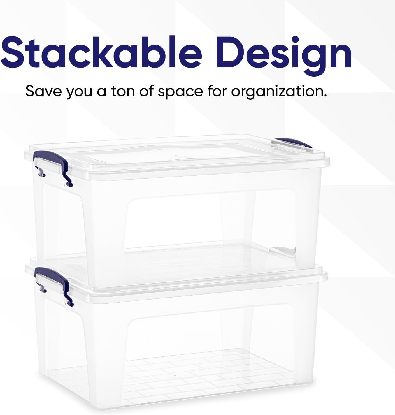 Superio Storage Bins with Lids, Clear Plastic Containers for Organizing, Stackable Totes, BPA Free, Odor Free, Organizer Boxes for Home, and Dorm (4 Pack, 28.5 Qt)