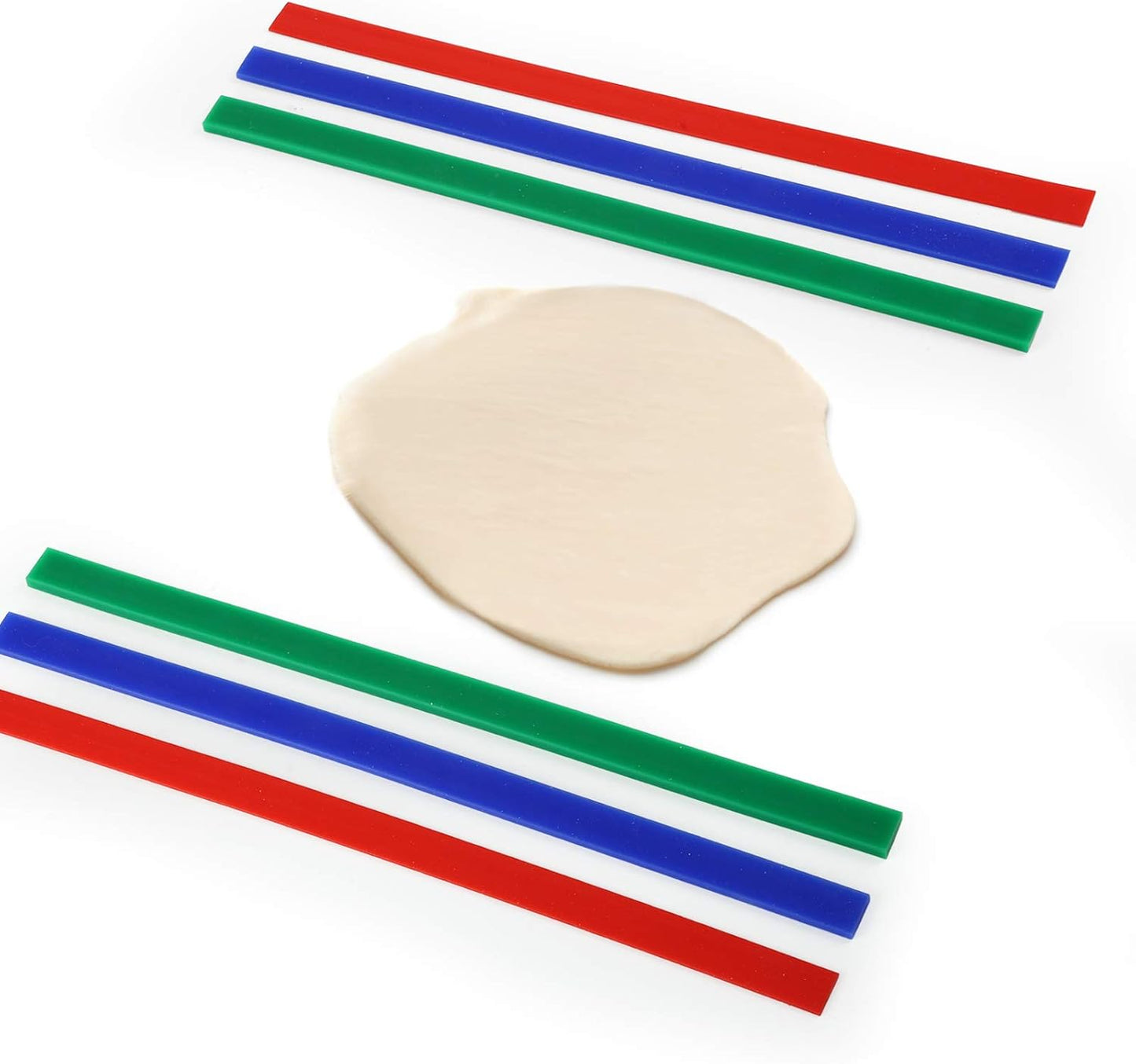 GWHOLE 6Pcs Rolling Pin Guides, Non-Stick Silicone Rolling Pin Ruler Dough Thickness Guides For Dough Cookies Noodles Pizza Baking Strips for Home Kitchen Restaurant