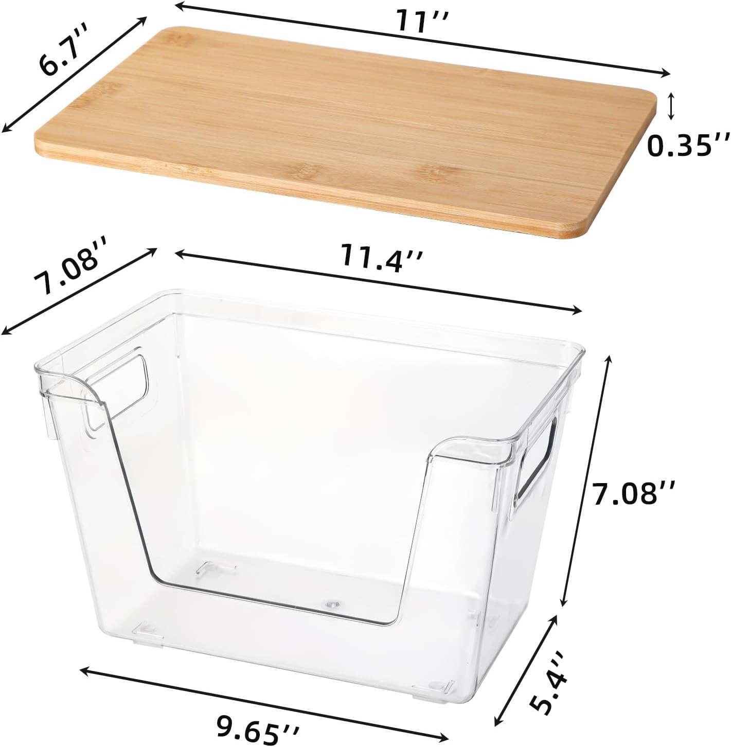2 Set Pantry Organizers and Storage - Stackable Pantry Storage Bin Containers for Potato, Onion, Garlic, Fruit, Vegetable, Produce - Clear Front Open Kitchen Organization Baskets with Lid