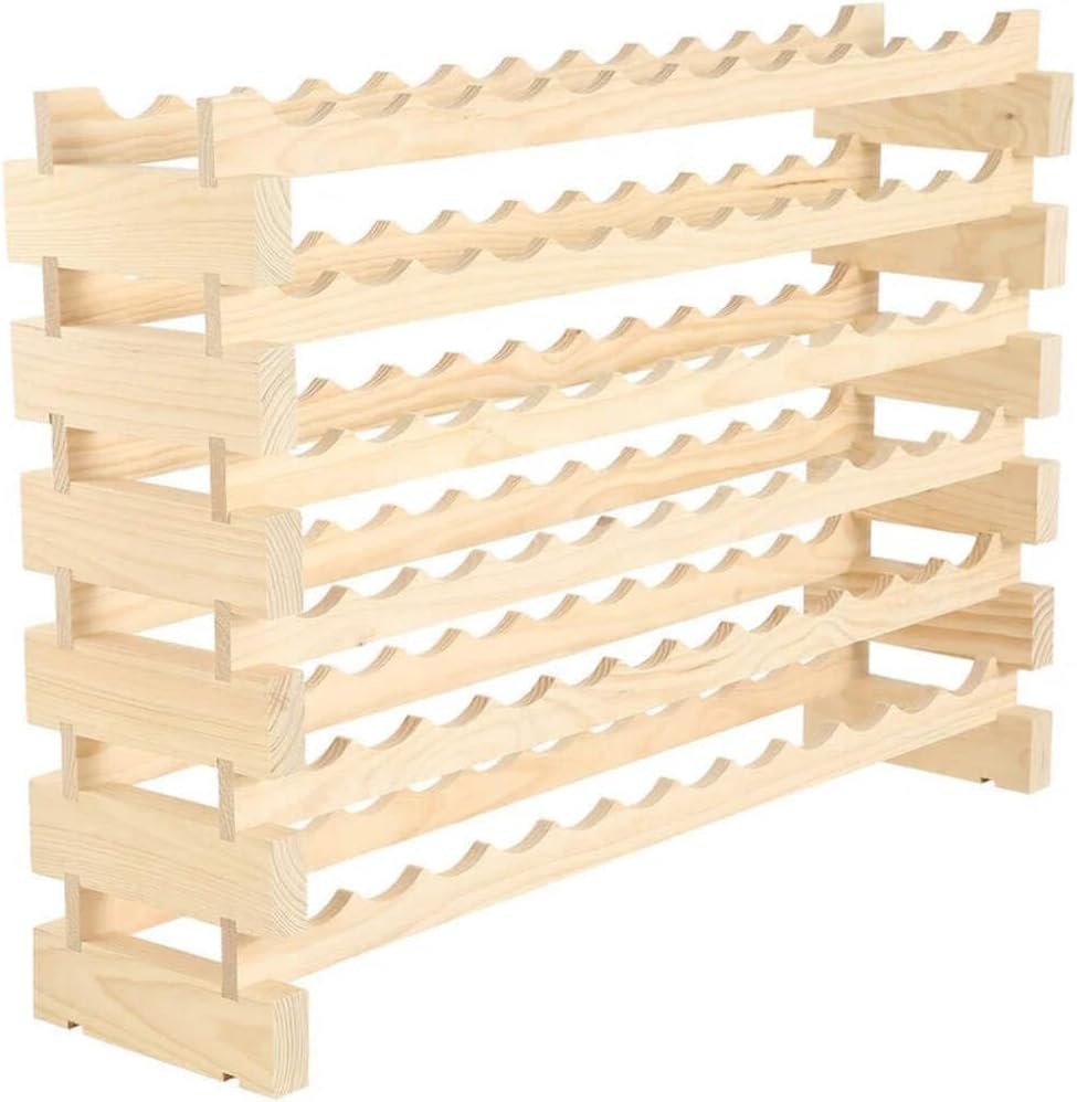 72 Bottle Wine Rack (12 Wide) Natural Pine