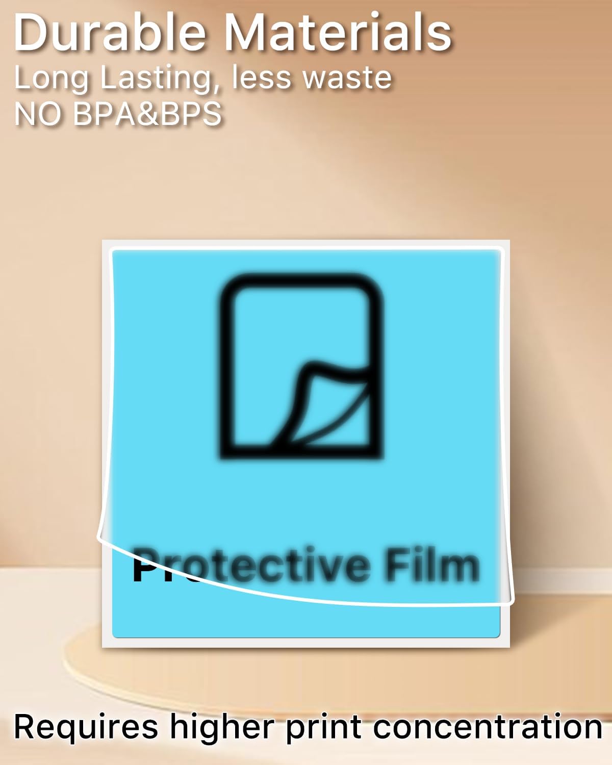 iEager Blue Square Thermal Label Stickers, 3" x 3" Self-Adhesive Square Direct Thermal Labels with Perforation Line, 500 Sheets/Roll