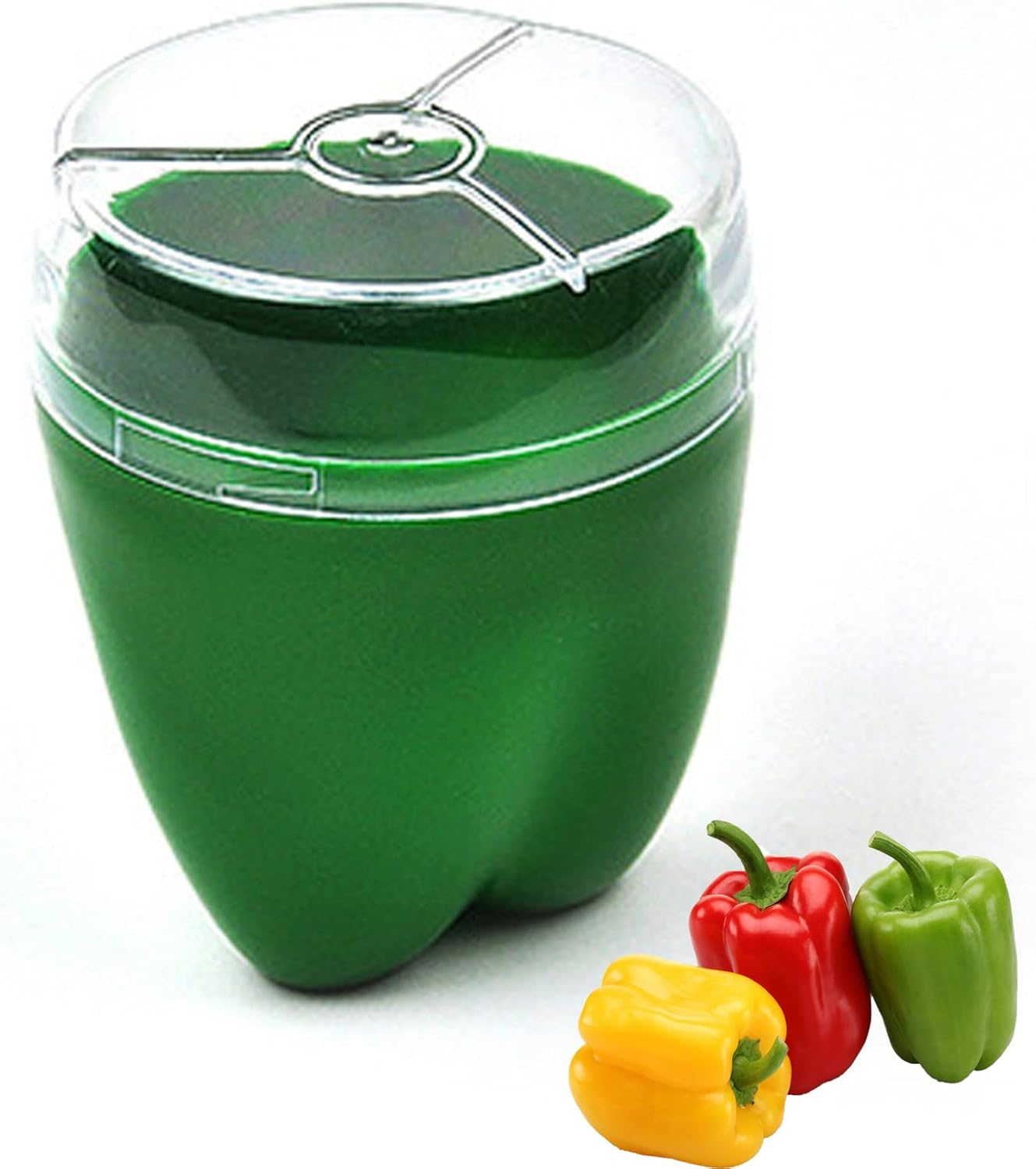Green Pepper Storage Containers, Reusable Green Pepper Keeper for Refrigerator, Individual Red Pepper Saver Holder Organizer for Fridge to Keep Green Pepper Fresh