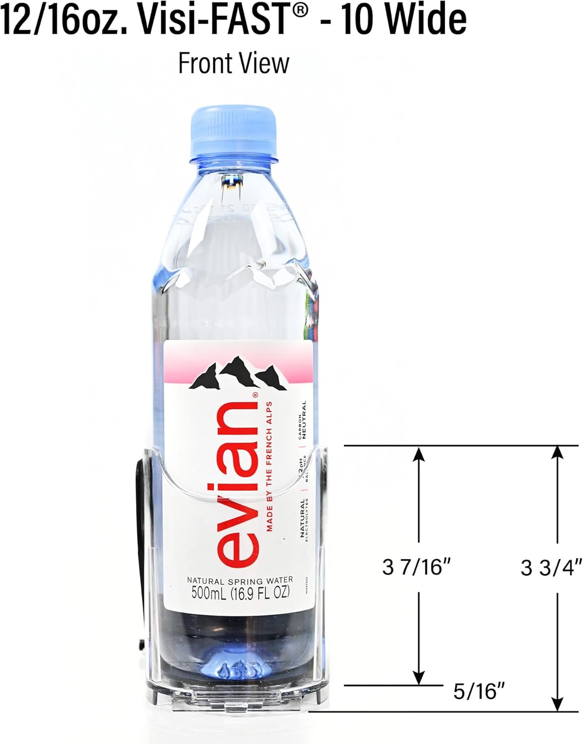 Visi-FAST Spring Push Drink Dispenser, Refrigerator Organizers and Storage for 12/16 oz Beverages, Bottles, and Cans, Drink Dispenser for Fridge, Commercial and Home, (Pack of 1)