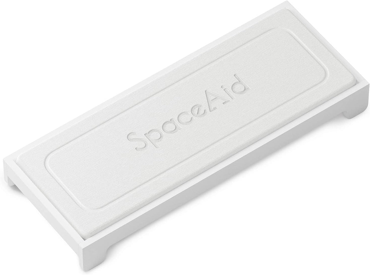 SpaceAid DryingNeat Sink Organizer, Instant Dry Sink Caddy Organizers, Kitchen Sponge Soap Holder Dispenser, Countertop Fast Drying Counter Tray Rack (Bamboo Rack, White)