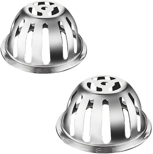 Stainless Steel Roof Dome Drain Cover Strainer Anti-Clogging Atrium Grate 2pcs/pk (Φ: 4 inch)