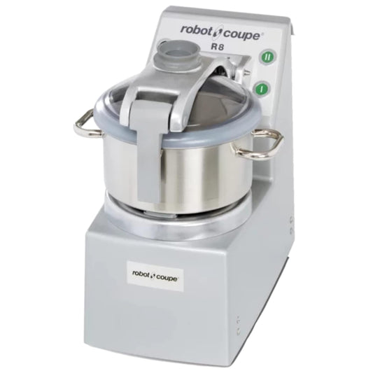 Robot Coupe R8U 2-Speed Vertical Cutter Mixer Food Processor with 8-Quart Stainless Steel Bowl and 3.5-Quart Mini Stainless Steel Bowl, 208-240v/3ph