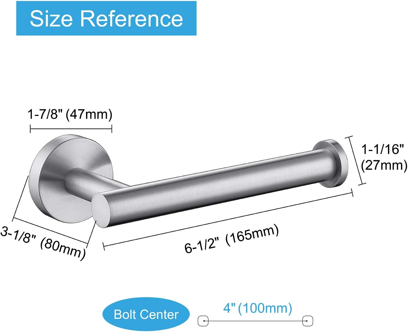 TASTOS Toilet Paper Holder SUS304 Stainless Steel Round Size Brushed Nickel 2 Pack