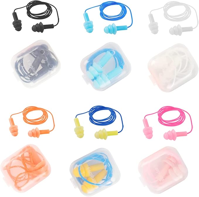 Ear Plugs for Swimming,Sleeping Noise Cancelling,Snoring,Shoting,Working, Reusable Silicone Earplugs, Super Soft Ear Plug for Noise Reduction, Ears Protection (6 Colors)