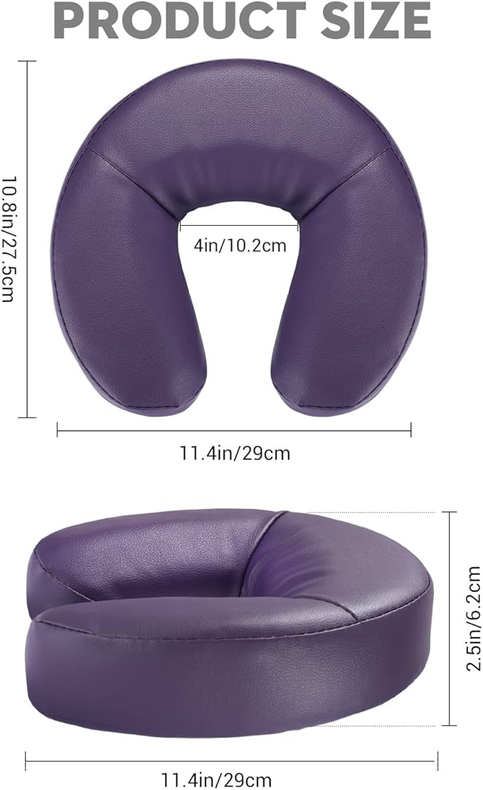 Noverlife Massage Universal Headrest Facial Cushion, Memory Foam Crescent Massage Face Cradle Pillow, Portable Travel Neck Pad Massage Table & Chair Face Pad for Beauty Bed Therapy Spa Relaxation