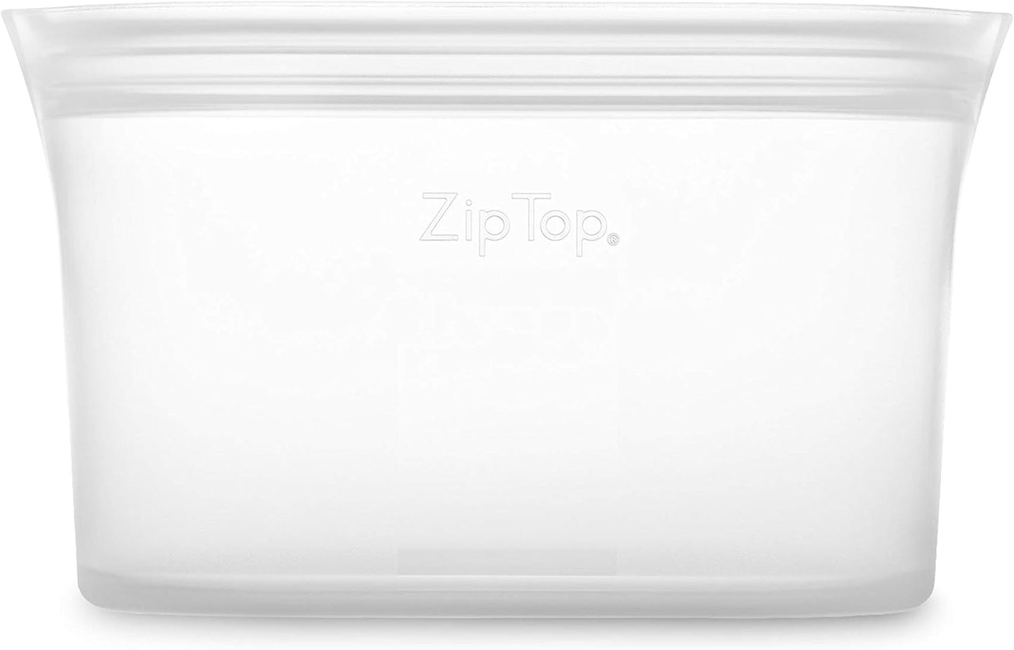 Zip Top Reusable Food Storage Bags | Small Dish [Frost] | Silicone Meal Prep Container | Microwave, Dishwasher and Freezer Safe | Made in the USA