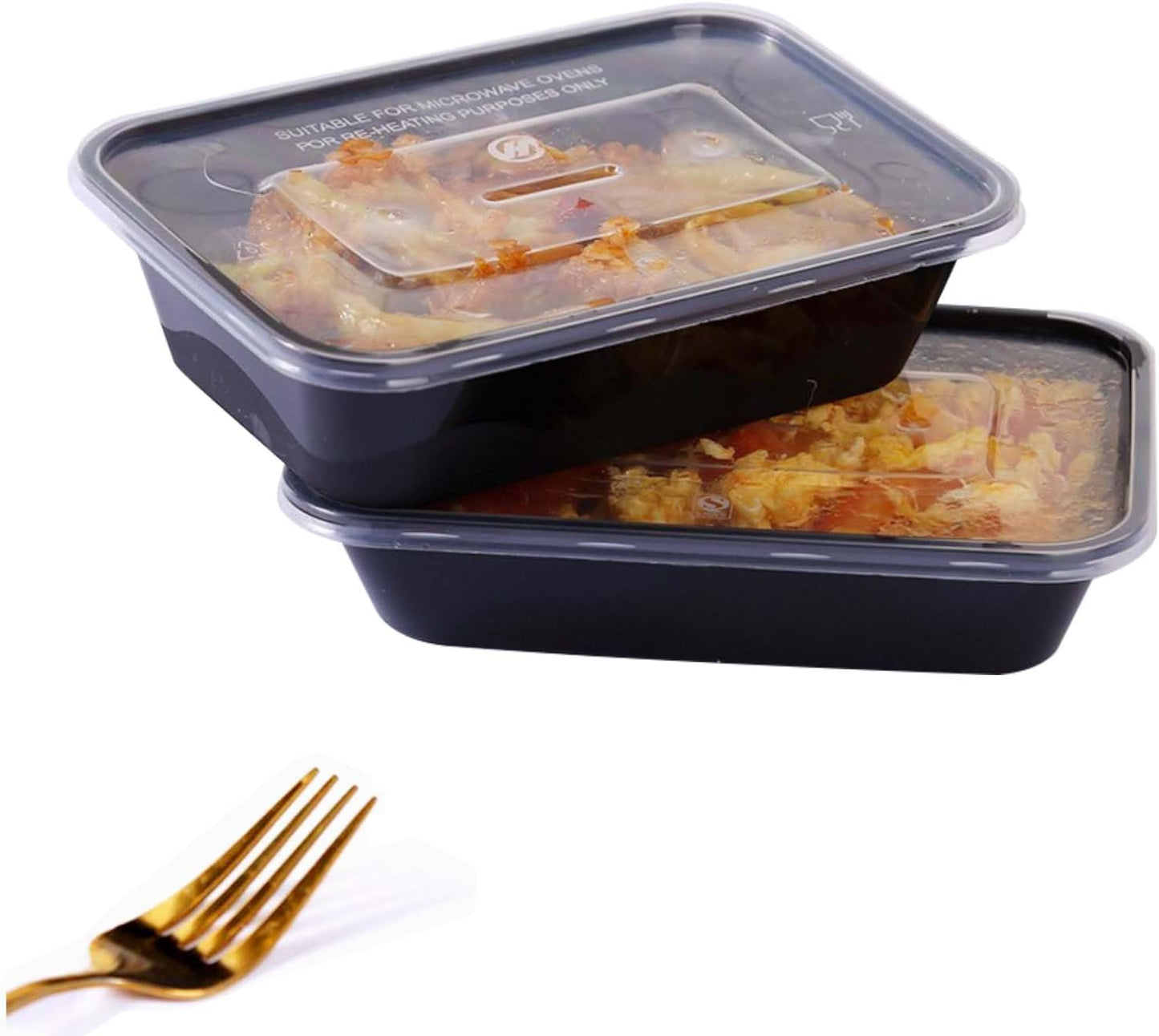 100pc 24 Oz Meal Prep Containers disposable, Plastic Food Take Out Containers With Lid, Take Out Containers Disposable, Reusable food storage containers,Microwave Freezer Dishwasher Safe