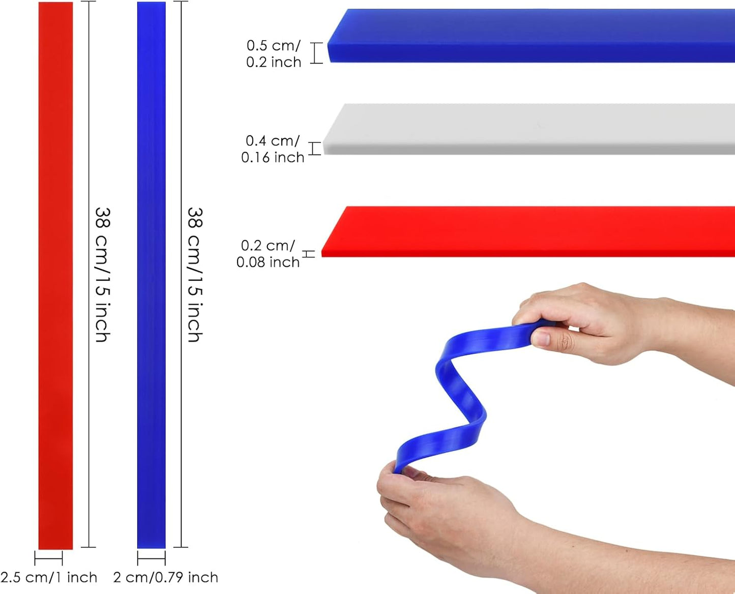 Rolling Pin Guides for Dough Thickness 6 Pieces Silicone Leveler Sticks Measuring Strips for Pastry, Cookie, etc. Baking Accessories