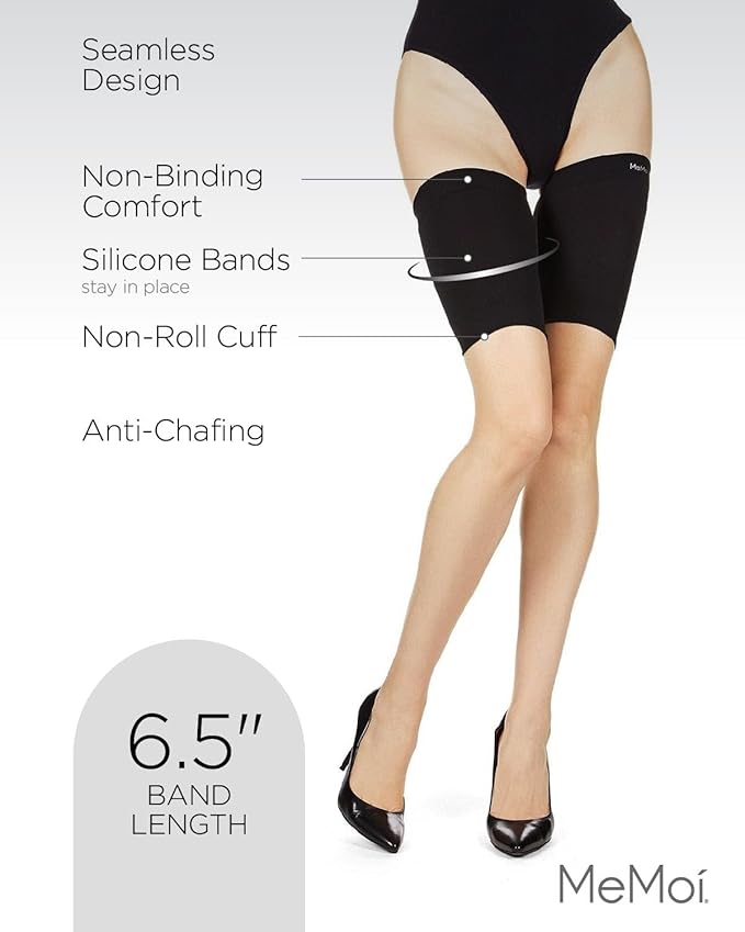 MeMoi Women's Bodysmoothers Anti Thigh Chafing Thigh Bands, Prevents Chafing, Eliminates Irritation and Friction - Sizes S-Q1
