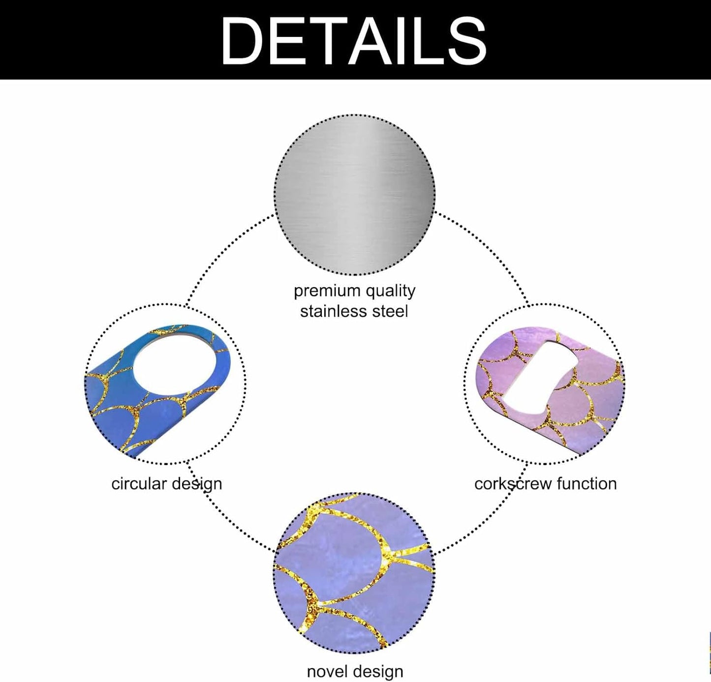 Mermaid Fish Scales Stainless Steel Bottle Opener Blue Pink Purple Gold Stitching Hand Painted Flat Beer Bottle Opener Keychain for Home Kitchen Bar Restaurant Party Birthday Gift