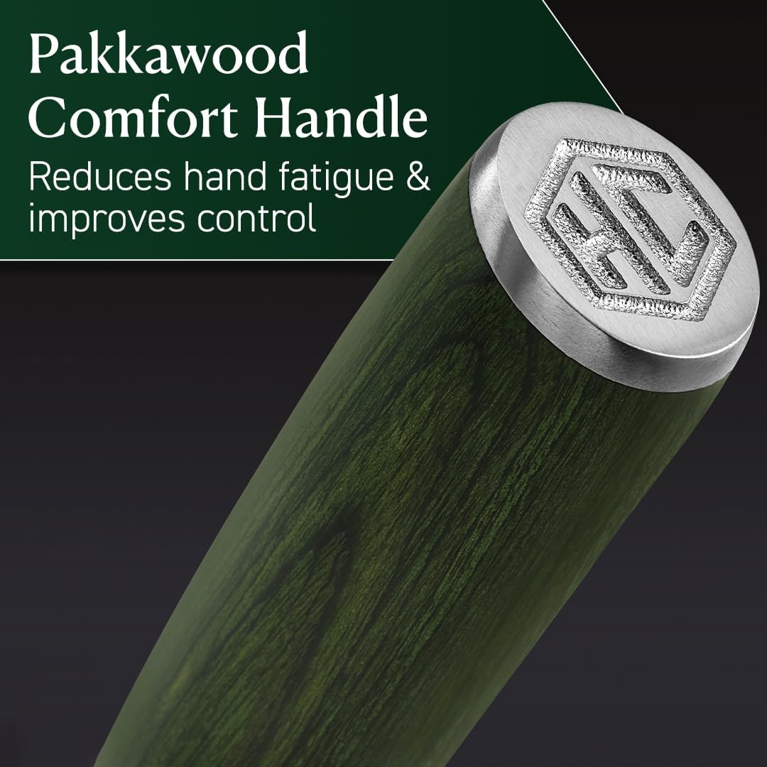 HexClad Utility Knife, 5-Inch Japanese Damascus Stainless Steel Blade, Pakkawood Handle