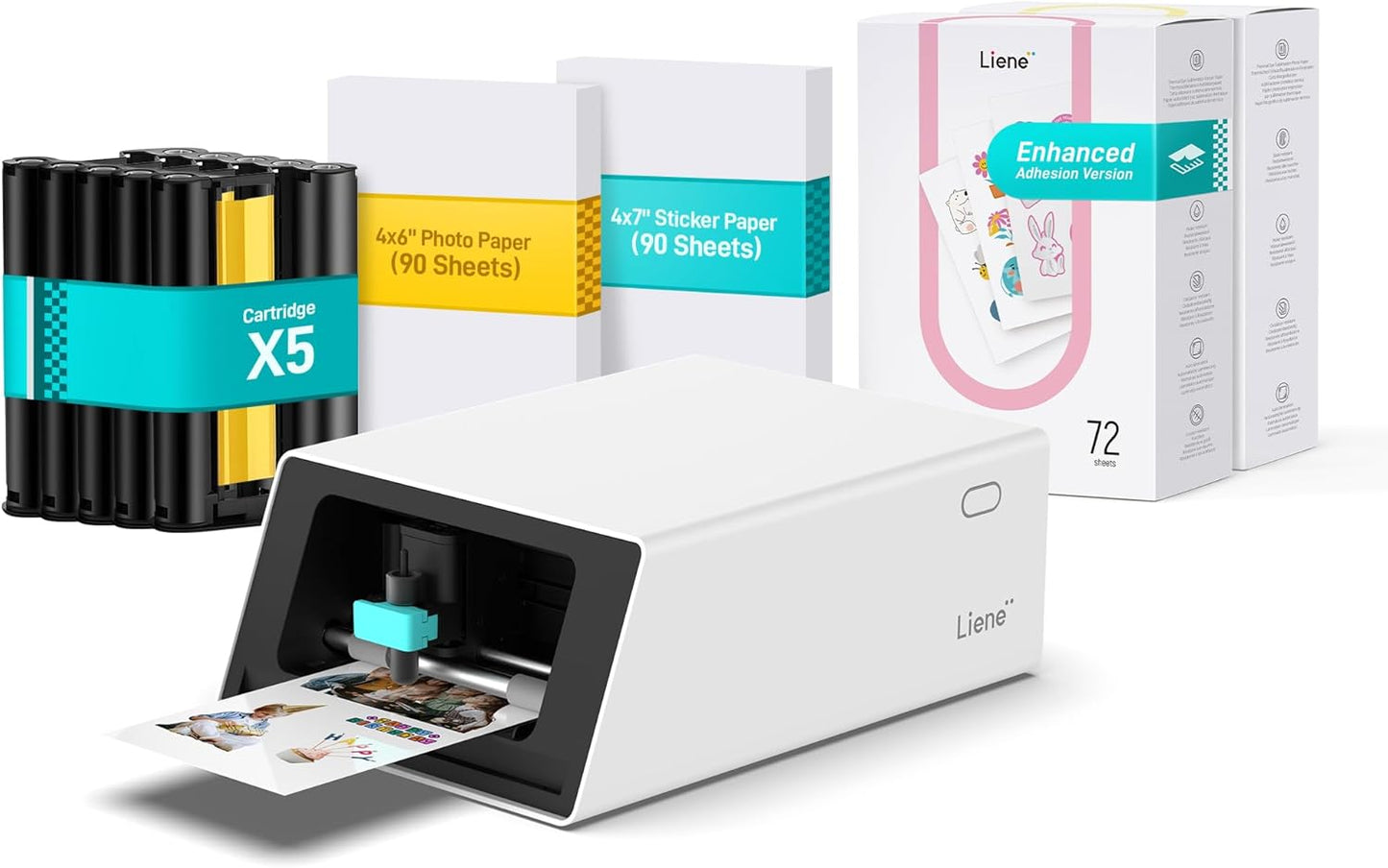 Liene PixCut S1 Ultimate Pro Pack - All-in-One Sticker Maker Machine for Custom Stickers, High-Volume Printing&Professional-Grade Photos, Thermal Dye-Sublimation, 300 DPI Prints, Precise