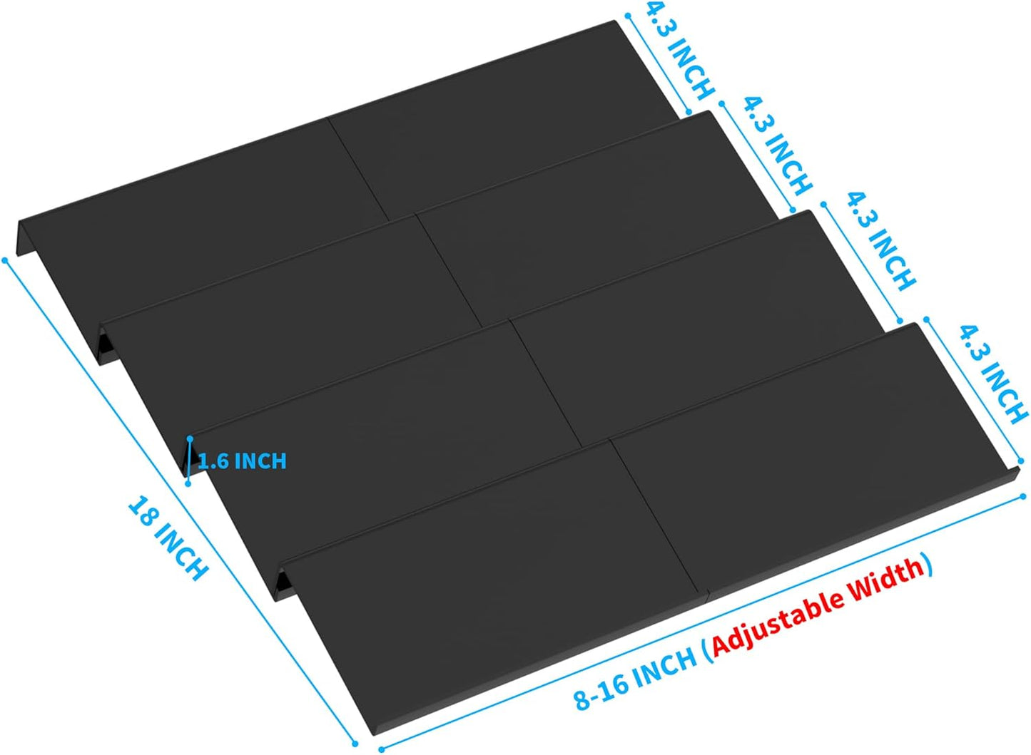 Adjustable Acrylic Spice Drawer Organizer Rack, Spice Drawer Organizer Shelf Expandable From 8 Inch to 16 Inch, Acrylic Drawer Organizer for Seasoning Jars