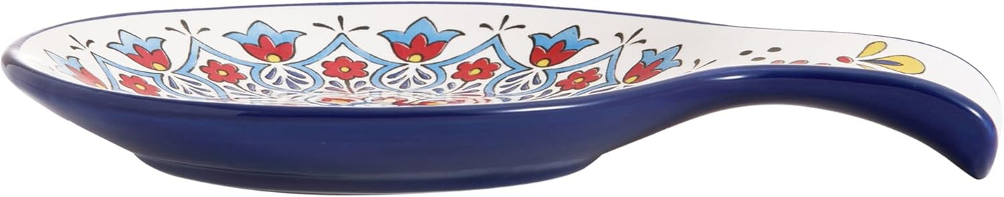 Bico Boho Totem Spoon Rest for Stove Top, Ceramic Spoon Holder for Kitchen Counter, Easy to Clean Coffee Spoon Rest Dishwasher Safe, Kitchen Cooking Utensil Rest for Ladles Spatula