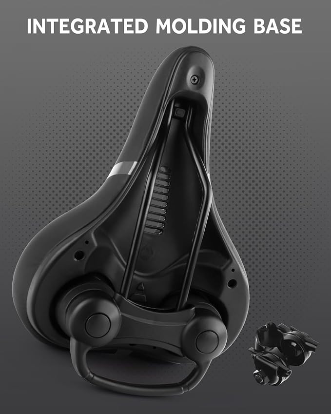 Bicycle Seat Replacement, Bike Seat for Men and Women, Comfort Wide Bike Saddle Memory Foam Padded Soft Bike Seat Cushion Compatible with Peloton, Mountain, City Bikes, Indoor Exercise Bikes