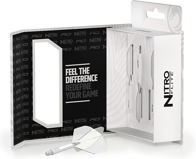 RED DRAGON Darts – Nitro Flite Integrated Flight & Shaft System – No.2 Shape and Design - Available in Short, Intermediate & Medium - Available in Variety of Colours - Professional Darts Accessories