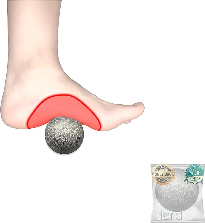 Plantar Fasciitis Relief Massage Ball – Lacrosse Ball, Foot Massage Roller & Myofascial Release Ball for Foot Pain, Trigger Point Therapy, Hard Ball for Deep Tissue & Fascia Massage