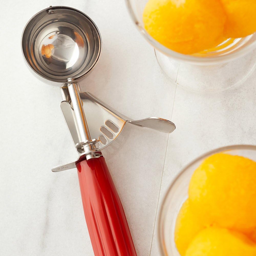 Met Lux 1.75 oz Stainless Steel #24 Portion Scoop - with Red Handle - 1 count box