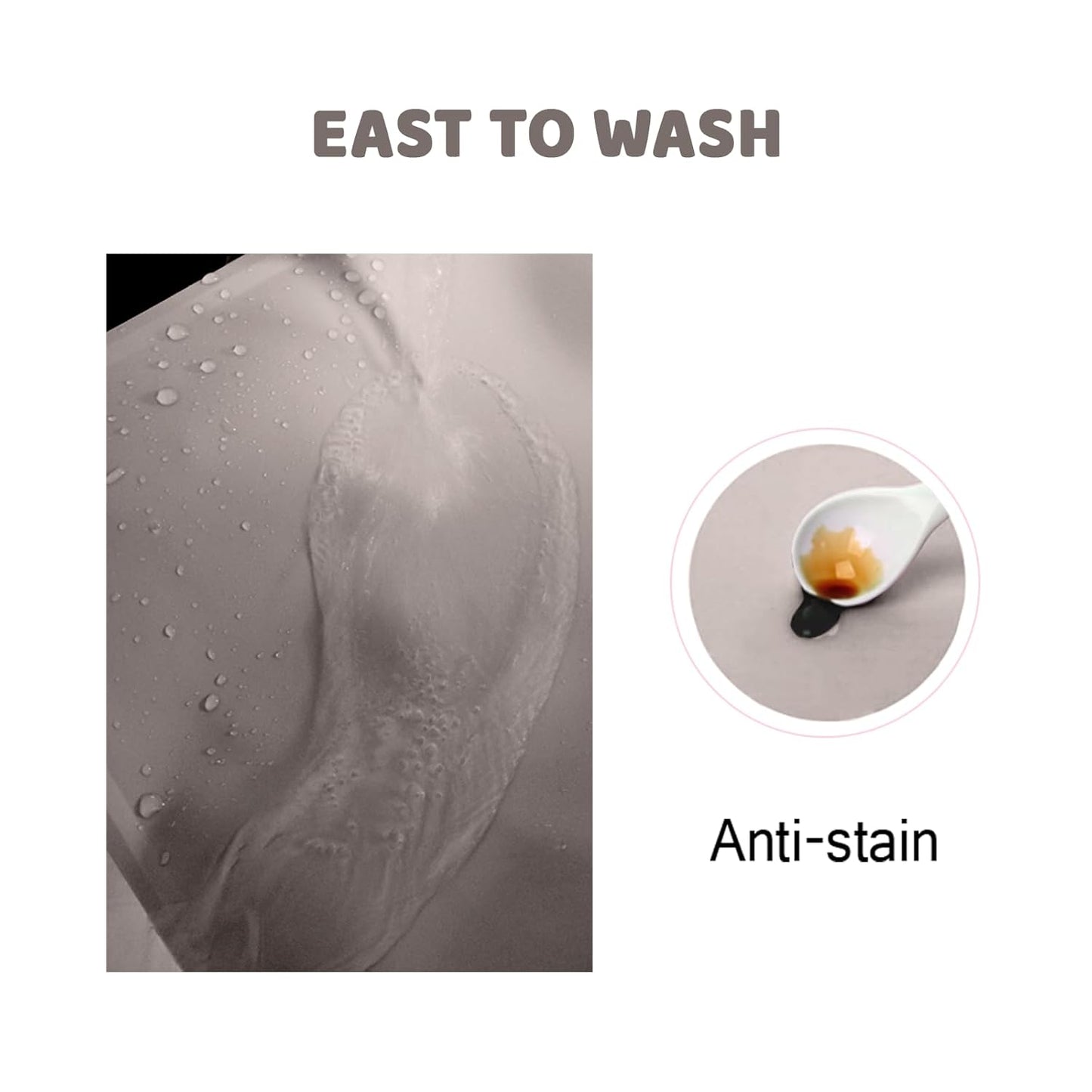 Silicone Placemat for Toddles Kids Non-Slip Reusable Portable Baby Placemats for Restaurant Stain-Proof Children Food Mats Eating Table Mat 2 Pack (Charcoal)