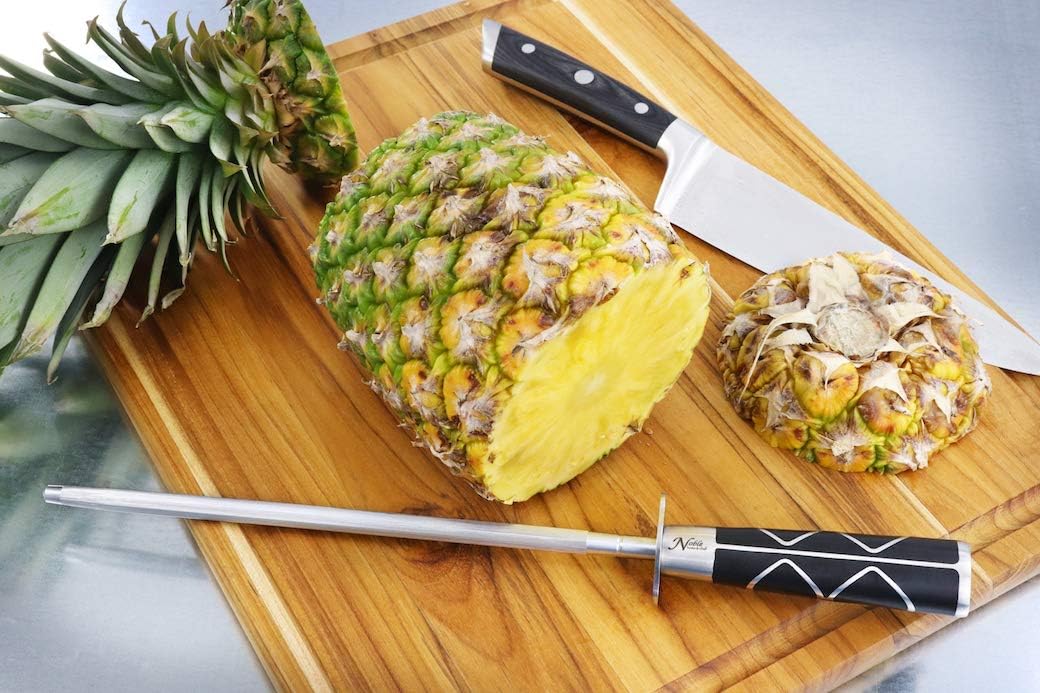 Professional Honing Steel 10”, Magnetized for Safety, No Rust, No Cheap Plastic! Noble’s Knife Sharpener Has an Oval Handle for a Firm Grip and is Built For Daily Use, Perfect for Chefs!