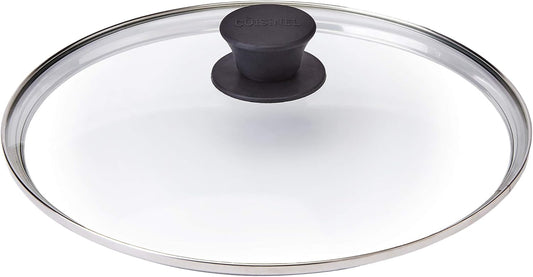 Glass Lid - 10"-inch/25.4-cm/264mm - Compatible with Lodge - Fully Assembled Tempered Replacement Cover - Oven Safe for Skillet Pots Pans - Universal for all Cookware: Cast Iron, Stainless Steel