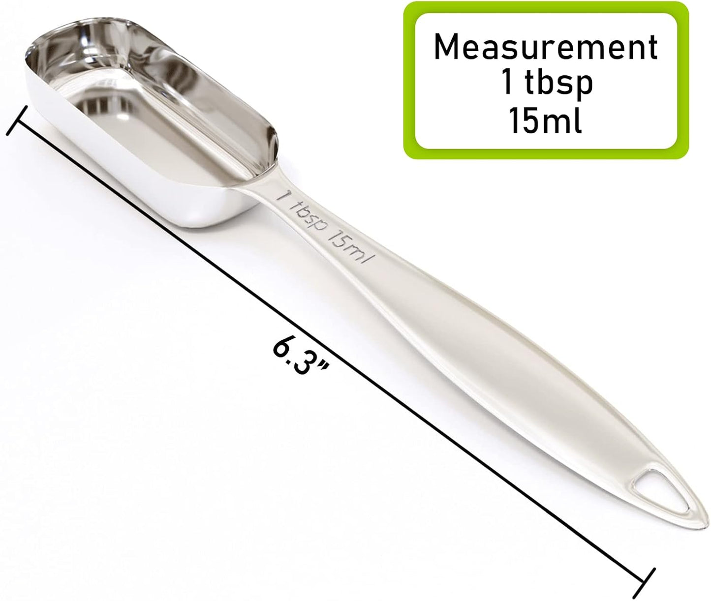 1PCS 1Tablespoon (1tbsp, 3tsp, 15ml, 1/2oz) Single Measuring Spoon, Individual Stainless Steel Long Handle Measure Teaspoon Only