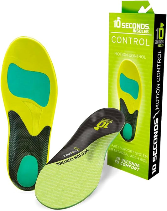 10 Seconds 3210 Motion Control Shoe Insoles, M 4, W 6