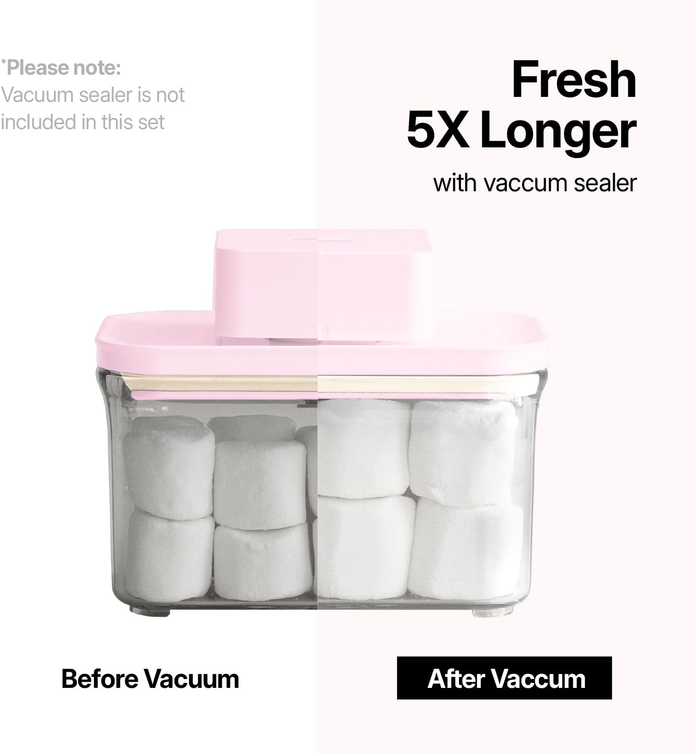 Premium Airtight Food Storage Containers ROSE 8P/SET, 6pcs Container, 1pcs Water Pitcher and Vacuum Sealer. Patented Double Silicone Lining, 100% Leak Proof, BPA-FREE