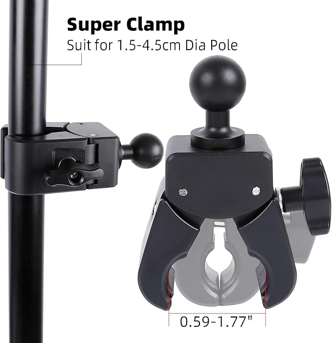 Spin Bike Tablet Holder for iPad, Phone Holder Stand Exercise Bike Handlebar Mount for Treadmill Stationary Bicycle Elliptical Spin Bike Stroller Mic Stand, Compatible with iPad, iPhone (4.7-13")