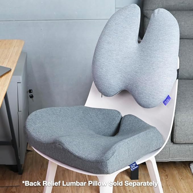 C CUSHION LAB Patented Pressure Relief Seat Cushion for Long Sitting Hours on Office/Home Chair, Car, Wheelchair - Extra-Dense Memory Foam for Hip, Tailbone, Coccyx, Sciatica - Wellness Green