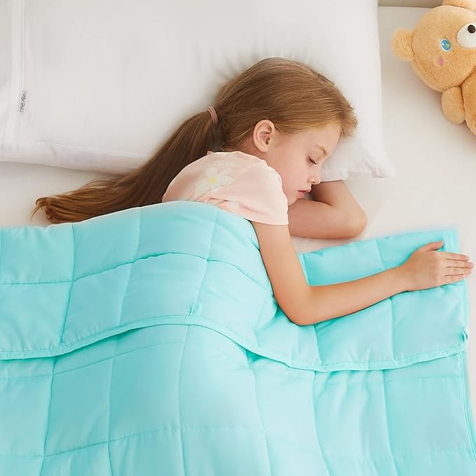 L'AGRATY Weighted Blanket - 36"x48" 5lbs Weighted Blanket Microfiber Material with Glass Beads Small Blanket for All-Season Summer Fall Winter Soft Thick Blanket