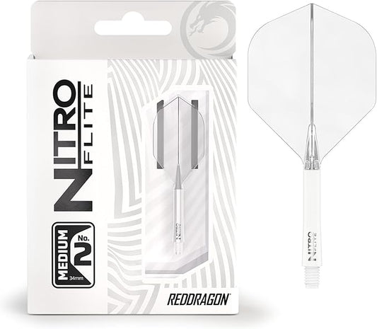 RED DRAGON Darts – Nitro Flite Integrated Flight & Shaft System – No.2 Shape and Design - Available in Short, Intermediate & Medium - Available in Variety of Colours - Professional Darts Accessories