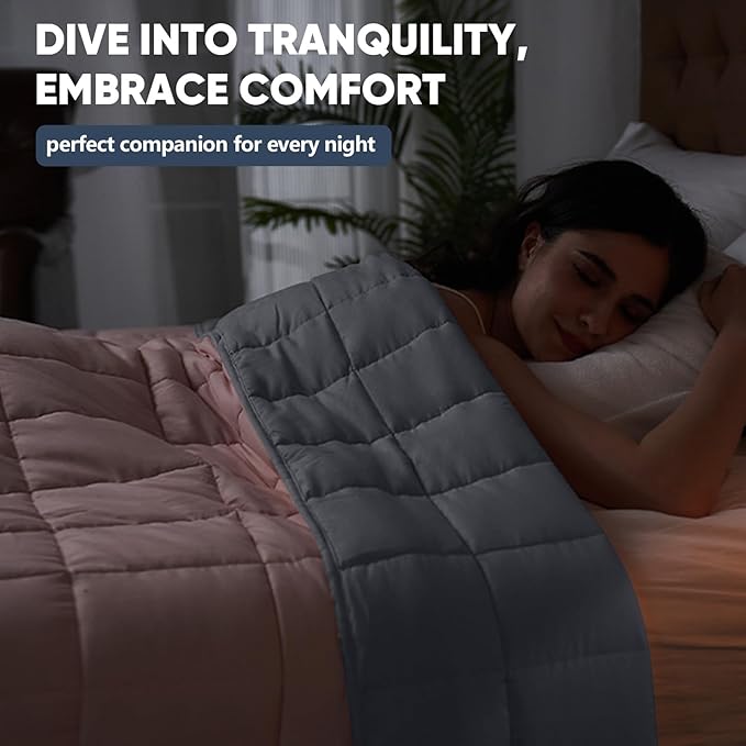 King Size Weighted Blanket for Adults (20 lbs, 80” x 87”, Pink Grey) Cooling Heavy Blanket for Sleeping Perfect for 190-210 lbs, Breathable Blanket for Adults & Couple All Season, Machine Washable