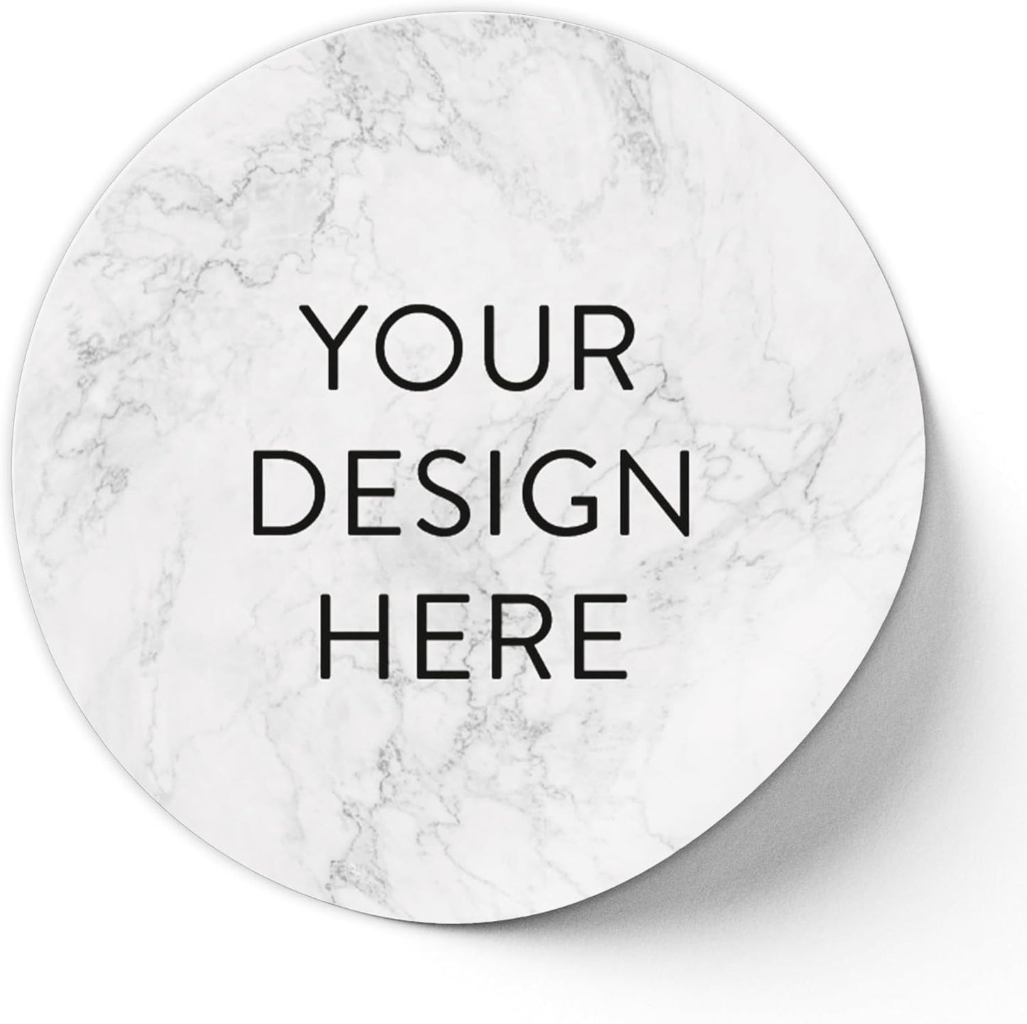 100 Custom Vinyl Stickers - Upload Your own Image, Text, Design, Logo - Personalized Logo Labels for Handmade, Packaging, Bottle, Jars, Candle, Brand Stickers (Silver Marble, 1x1)