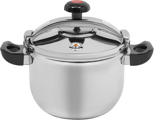 9.5 Quart Pressure Cooker Stainless Steel Pressure Canner, Large Capacity, Commercial Pressure Cooker Clamp On Type, Single Valves for Family or Commercial Use