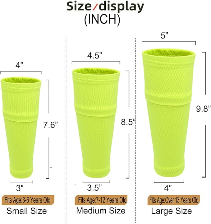 Soccer Shin Guards for Kid Youth Teen Adult - Shin Guards Sleeves with Inserted Pocket Cushion Protection Reduce Shocks and Injuries for TeamSports