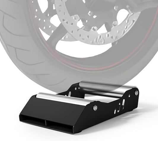 Motorcycle Wheel Cleaning Stand Paddock Roller Stand 600 Capacity Universal for Tire Cleaning Chain Lubrication for Dirt Pit Street Bike Black