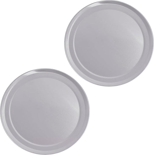 Pizza Tray, Round Pizza Baking Pan, Wide Rim Aluminum Pizza Cooking Trays, Set of 2 (10 Inch)