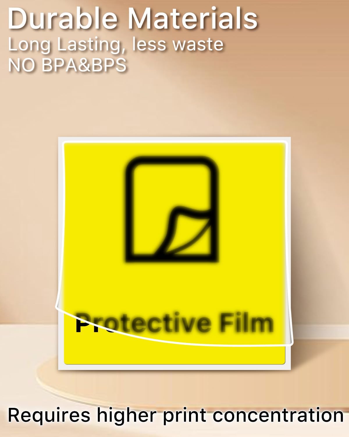 iEager Yellow Square Thermal Label Stickers, 3" x 3" Self-Adhesive Square Direct Thermal Labels with Perforation Line, 500 Sheets/Roll