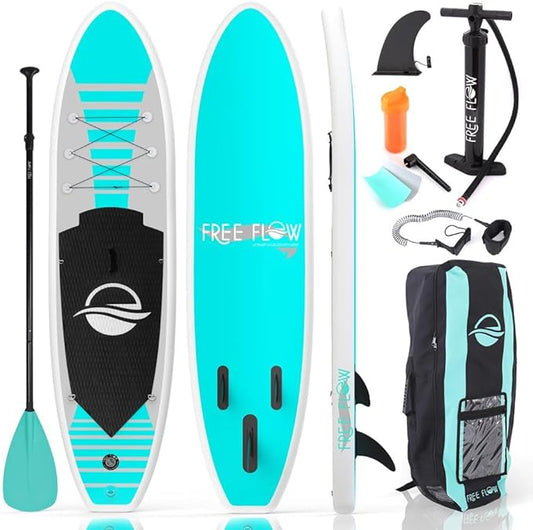 SereneLife Inflatable Stand Up Paddle Board with Premium SUP Accessories – Wide Stable Design with Non-Slip EVA Deck Pad for Adults and Youth of All Skill Levels