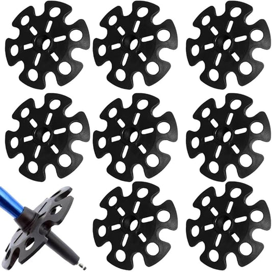 Walking Stick Tips,Removable Mud Ski Basket Trekking Pole Snowflake Basket,Removable Mud Ski Basket Replacement Accessory for Hiking Poles(8 PCS)