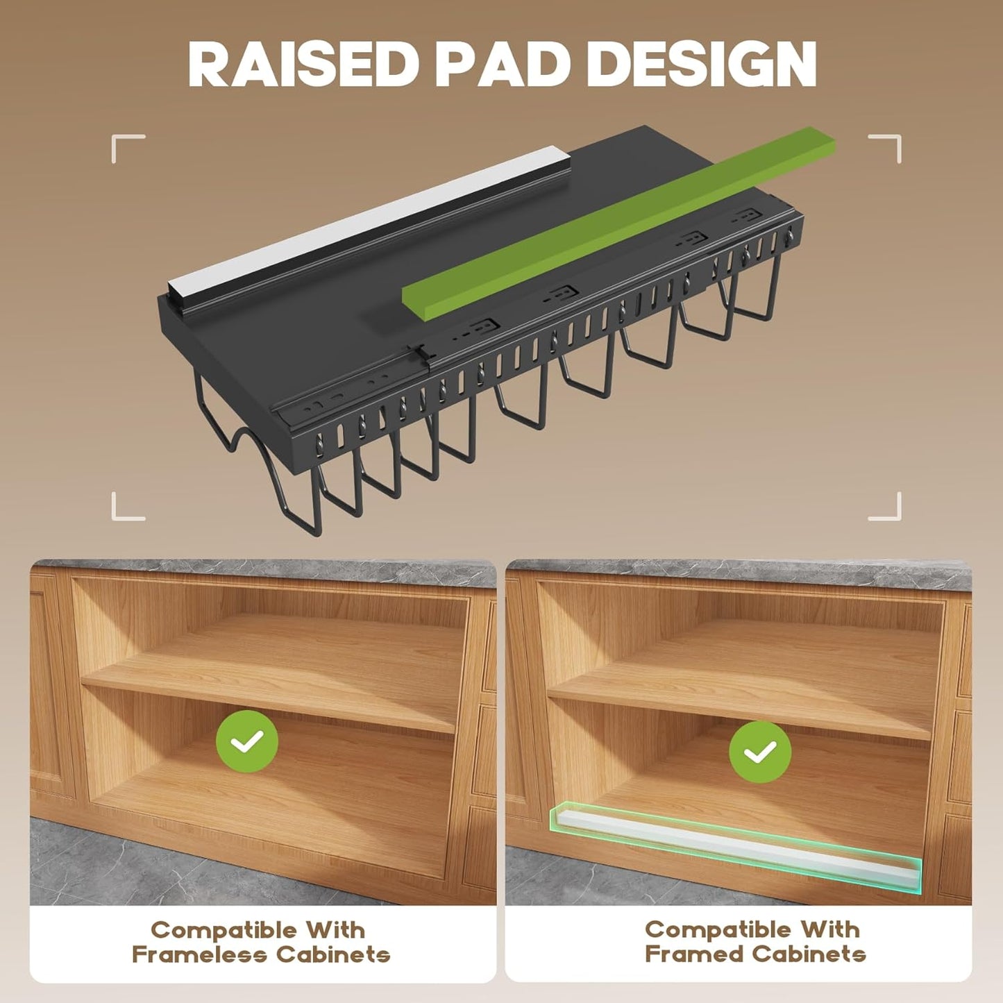 Pull Out Pots and Pans Organizer Under Cabinet, Expandable Sliding Lid Holder and Pan Rack for Kitchen, Slide Out inside Cabinet for Pot Lid, Bakeware, Dishes, 10 Adjustable Dividers, 2 Pack Black